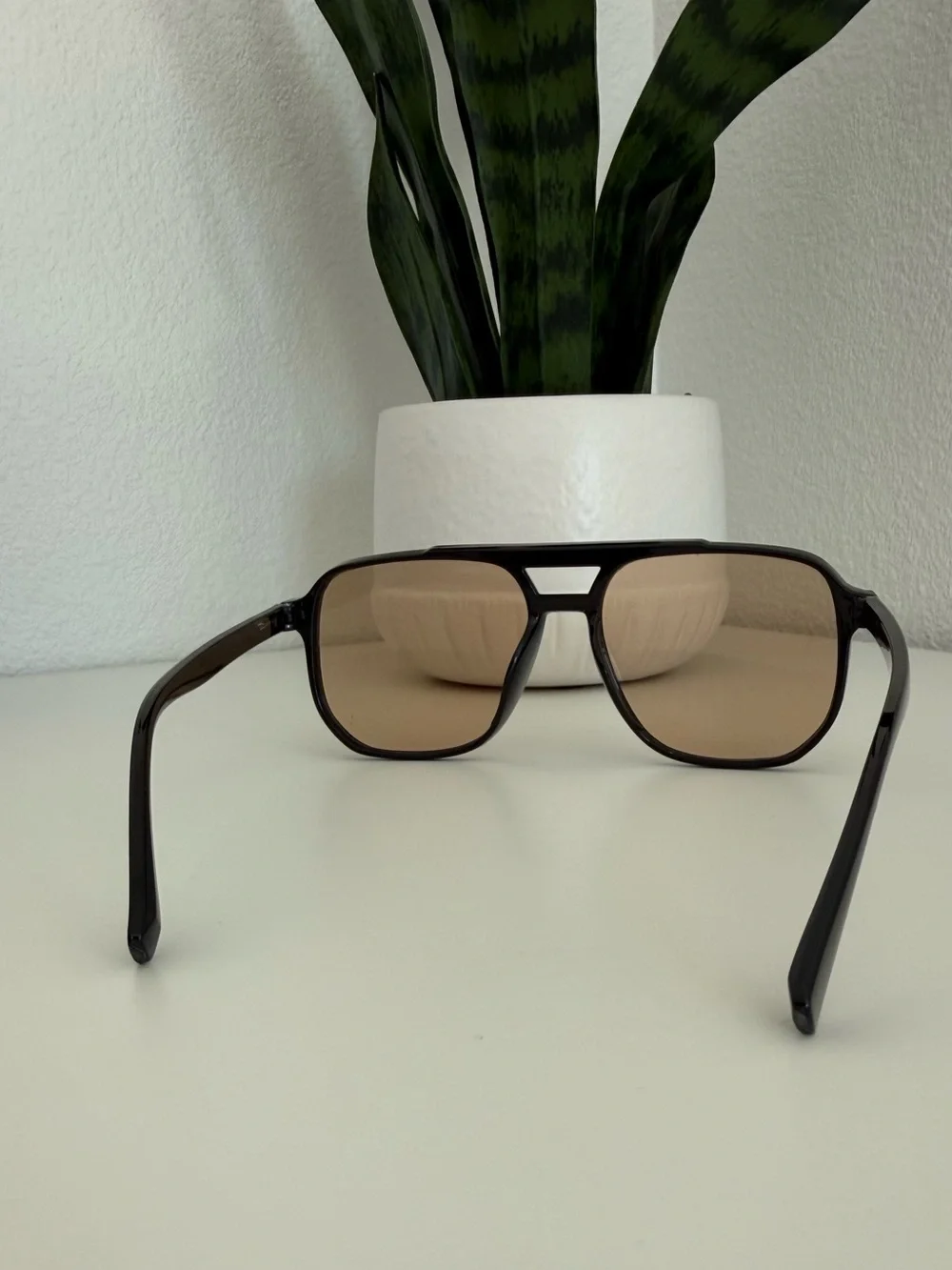 Classic Black Frame Sunglasses with Brown Lenses - Women Accessories Glasses